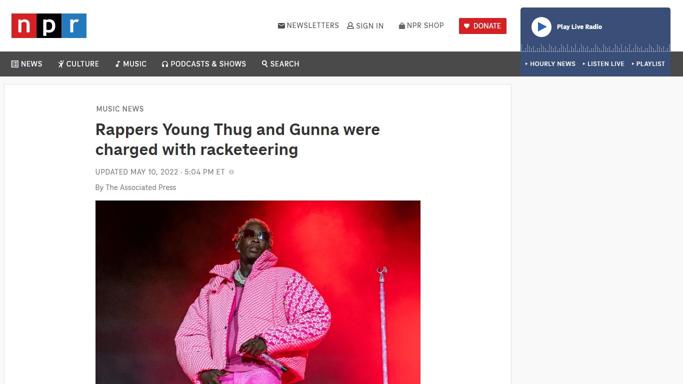 Atlanta rapper Young Thug is arrested on gang-related charges - NPR