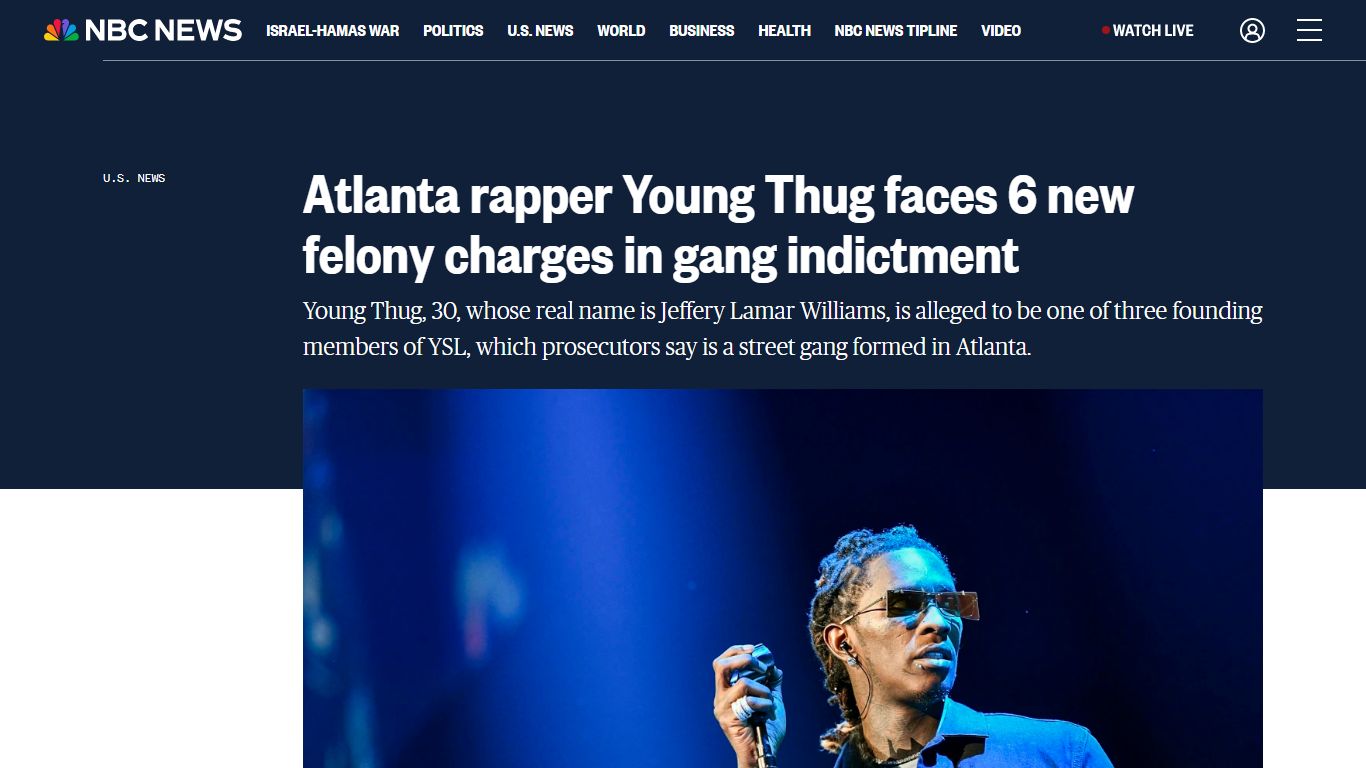 Atlanta rapper Young Thug faces 6 new felony charges in gang ... - NBC News